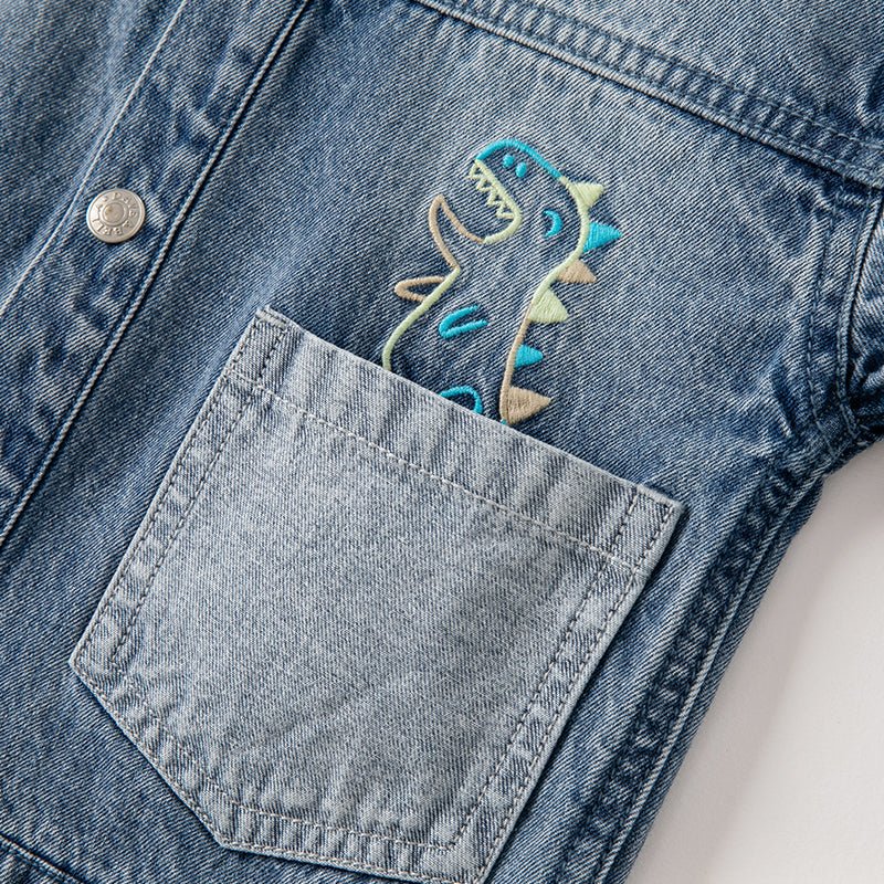 Dinosaur Haunt Unisex Blue Denim Jacket   0cm