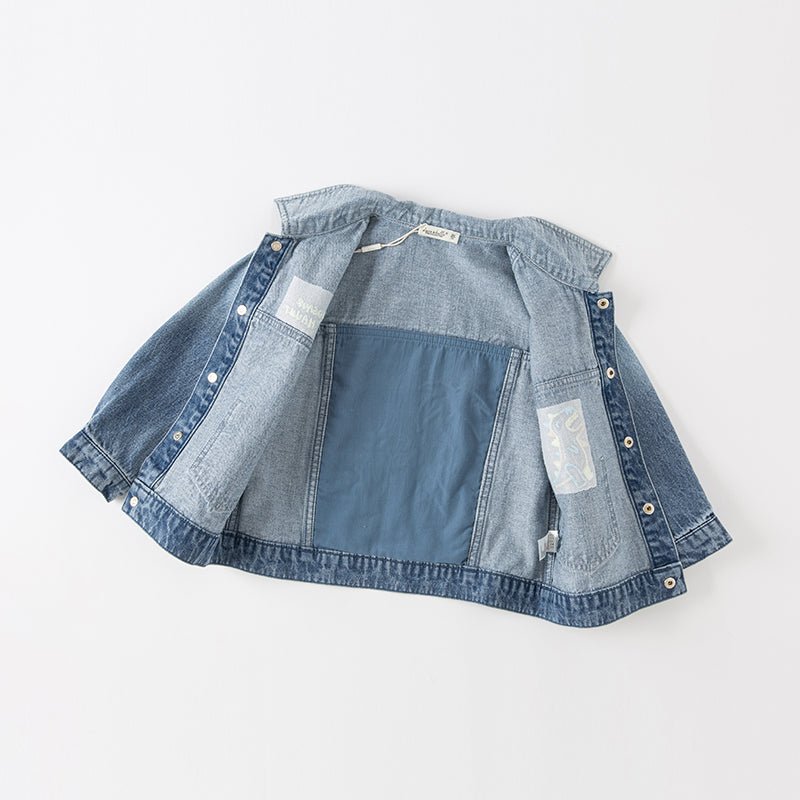 Dinosaur Haunt Unisex Blue Denim Jacket   0cm