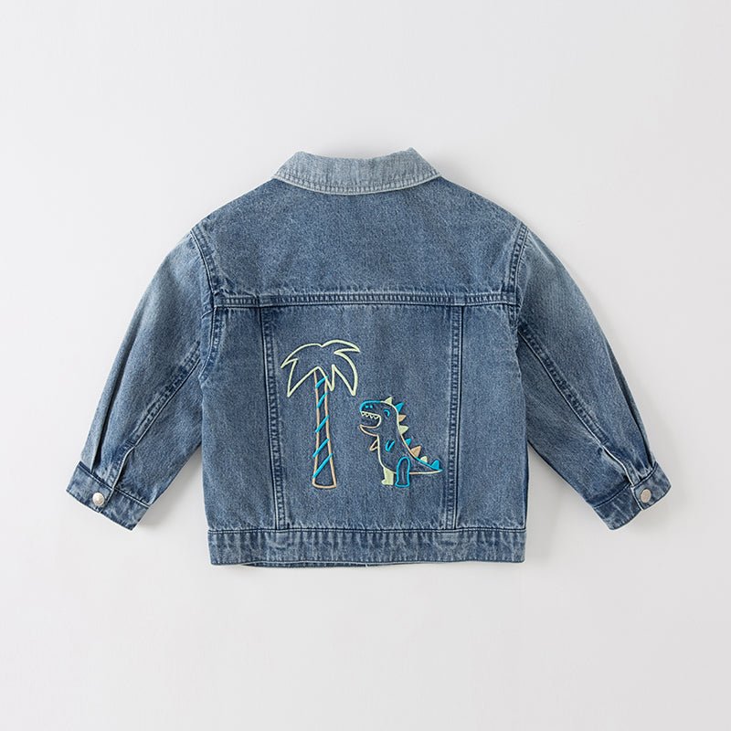 Dinosaur Haunt Unisex Blue Denim Jacket   0cm