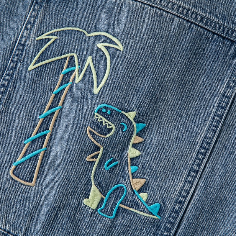 Dinosaur Haunt Unisex Blue Denim Jacket   0cm