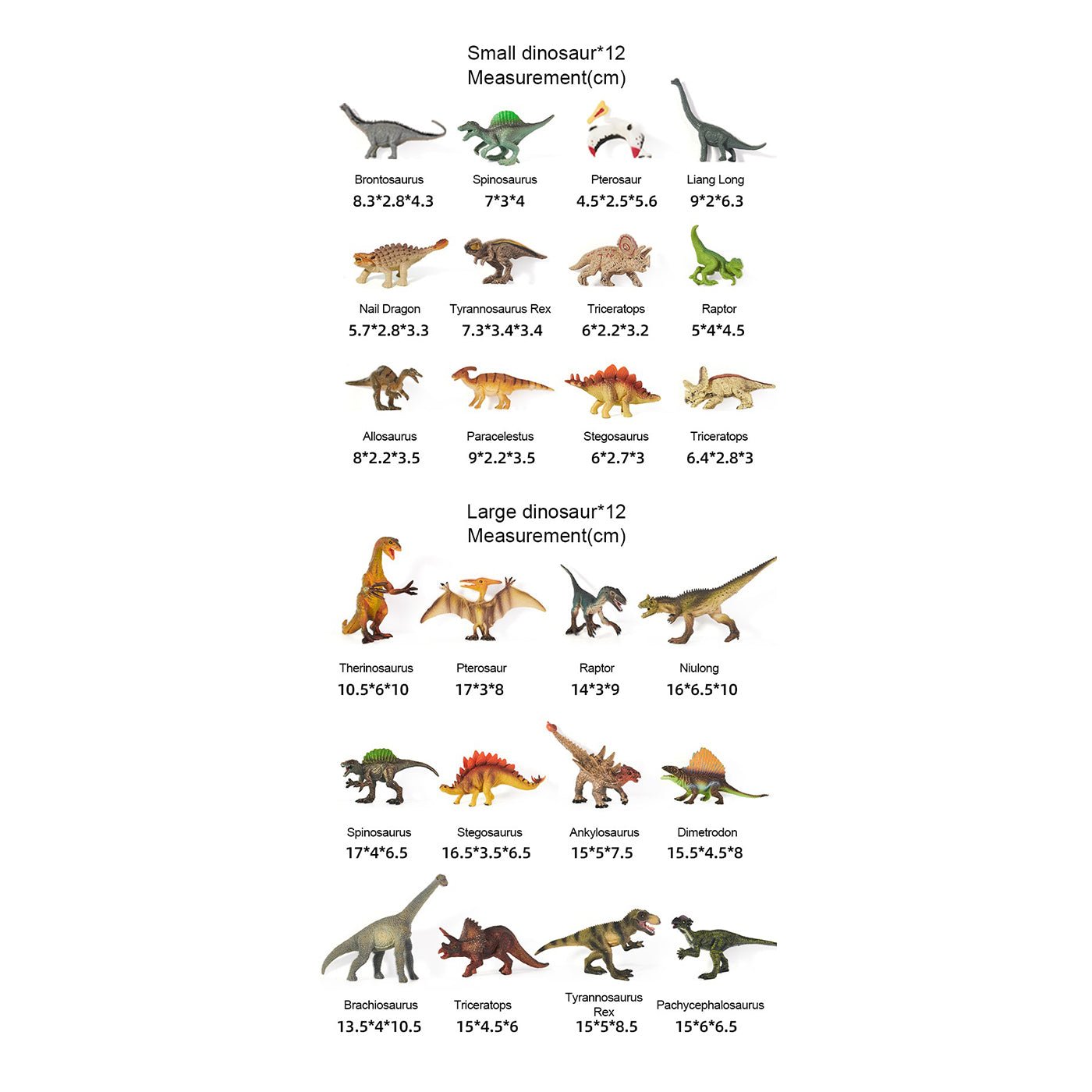 Dinosaur Toys Set 24pcs - 0cm