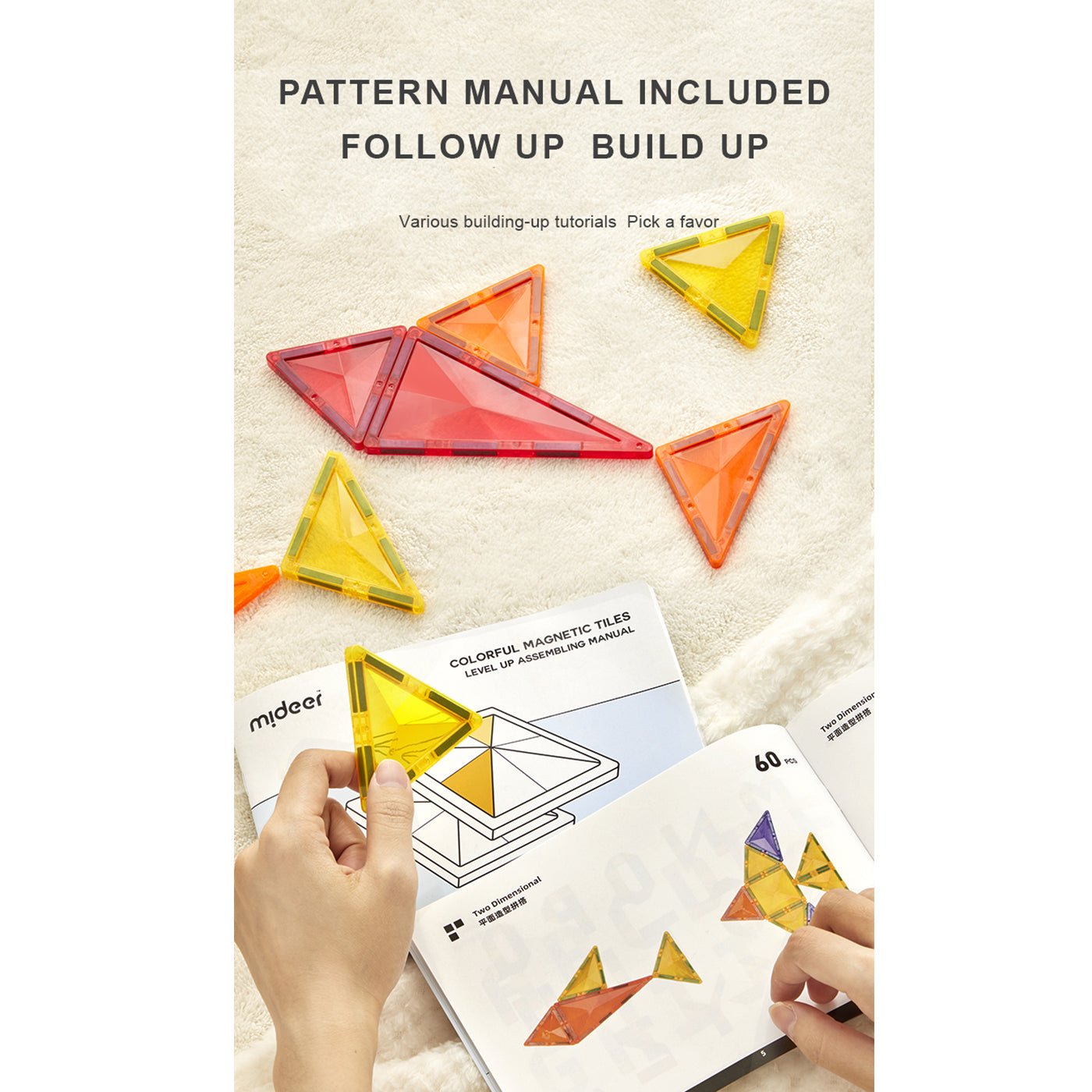 Distinctive Pack 100pcs Rainbow Magnetic Tiles - 0cm