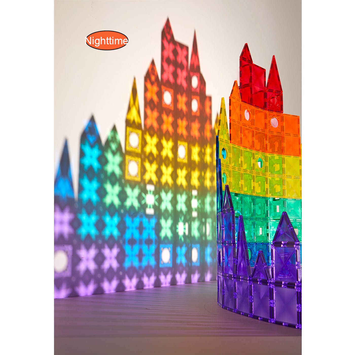 Distinctive Pack 100pcs Rainbow Magnetic Tiles - 0cm