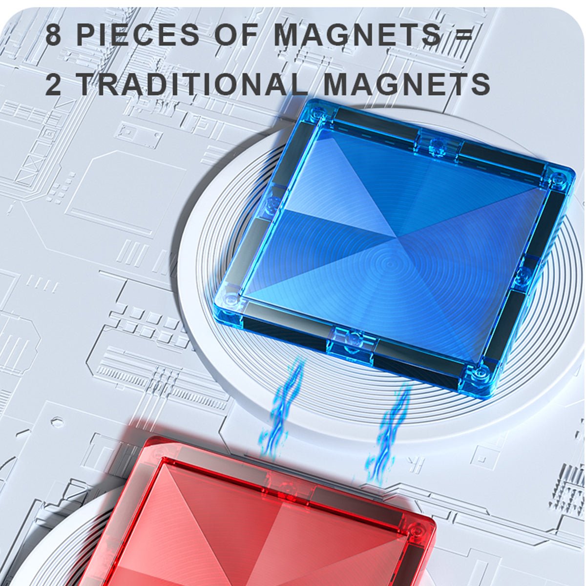 Distinctive Pack 100pcs Rainbow Magnetic Tiles - 0cm