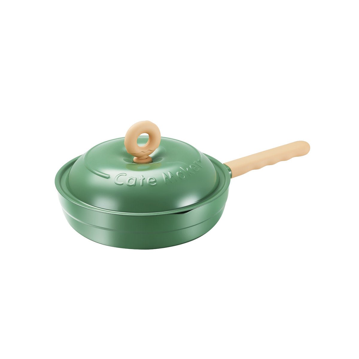 Donut Lightweight 28cm Green Non stick Enamel coated Frying Pan   0cm