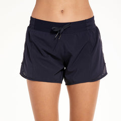 Drawstring Mid-Waist Mesh Liner Quick Dry Navy Active Shorts