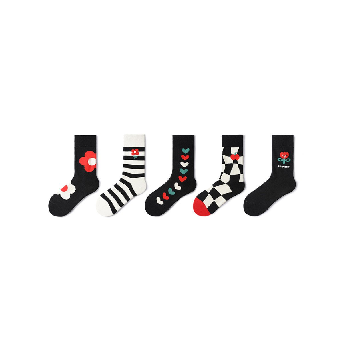 Dream Land All season Women 5pcs Crew Socks Set
