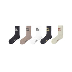 Easy Match All-season Unisex 5pcs Active Crew Socks Set