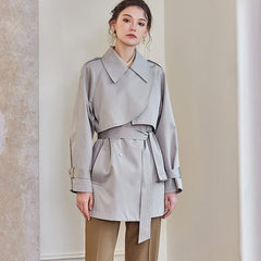 Effortless Mid-Length Gray Trench Coat