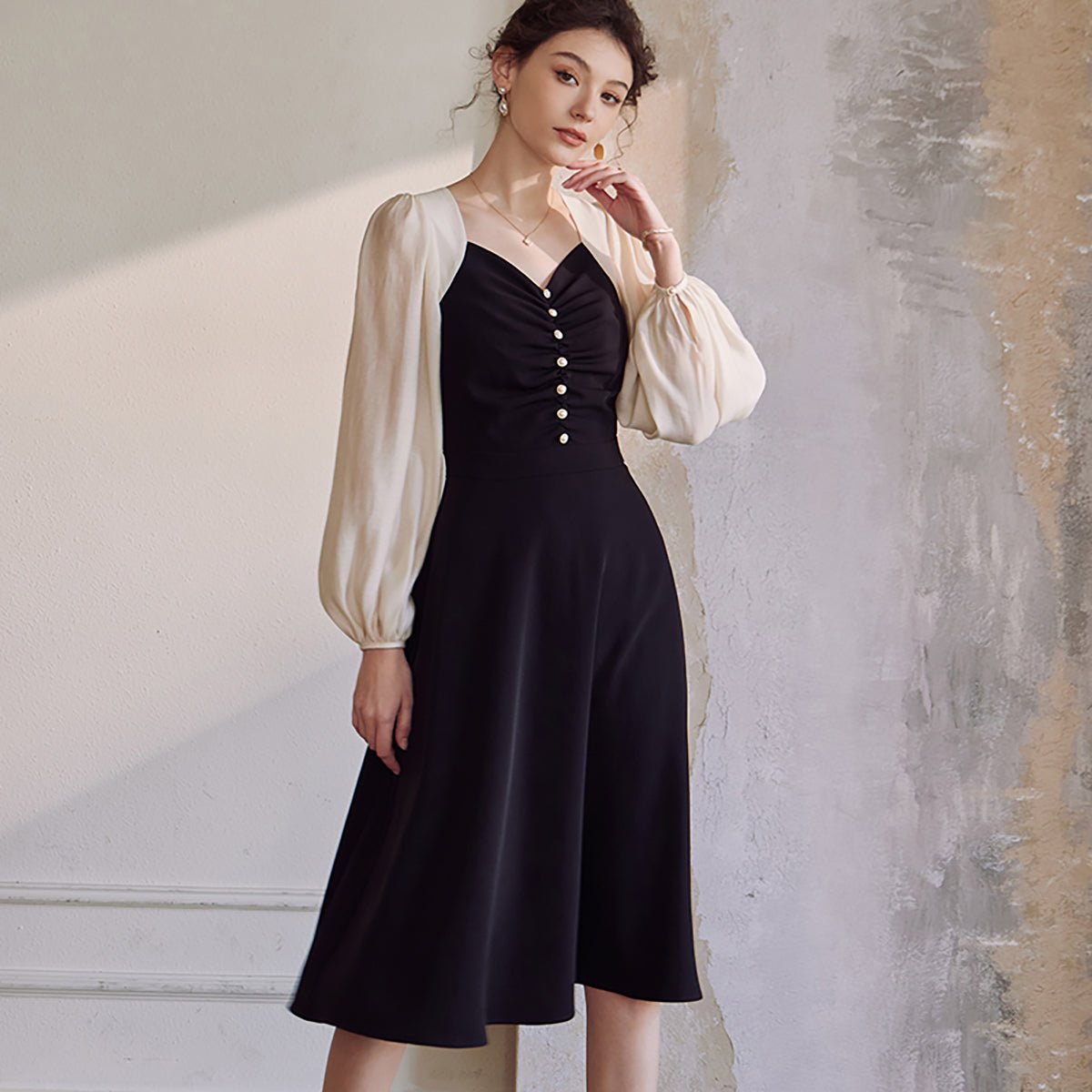 Elegant Black A Line Dress