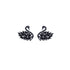 Elegant Swan Black Earrings - 0cm