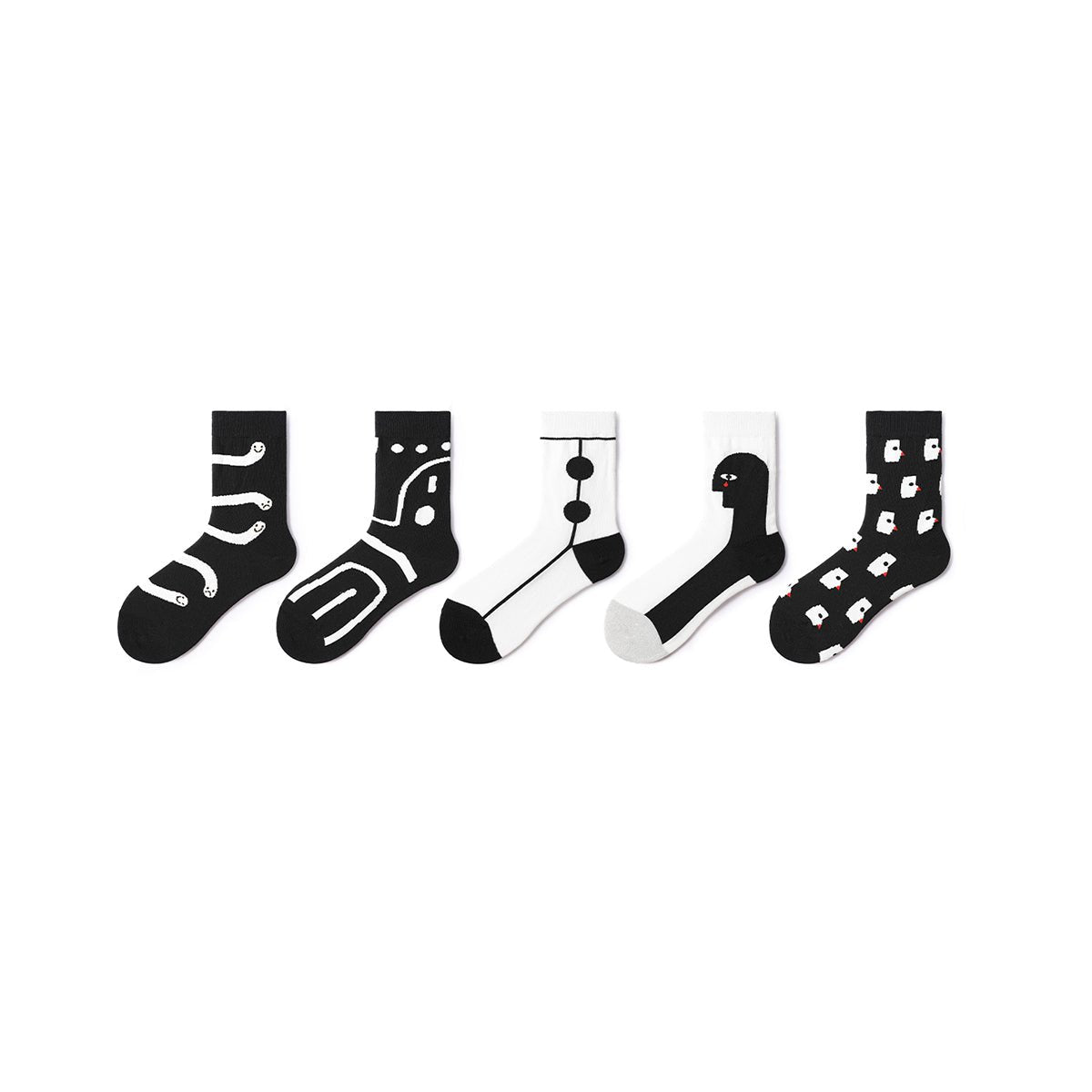 Emotion All season Men 5pcs Active Crew Socks Set