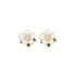 Enamel Camellia White Earrings - 0cm