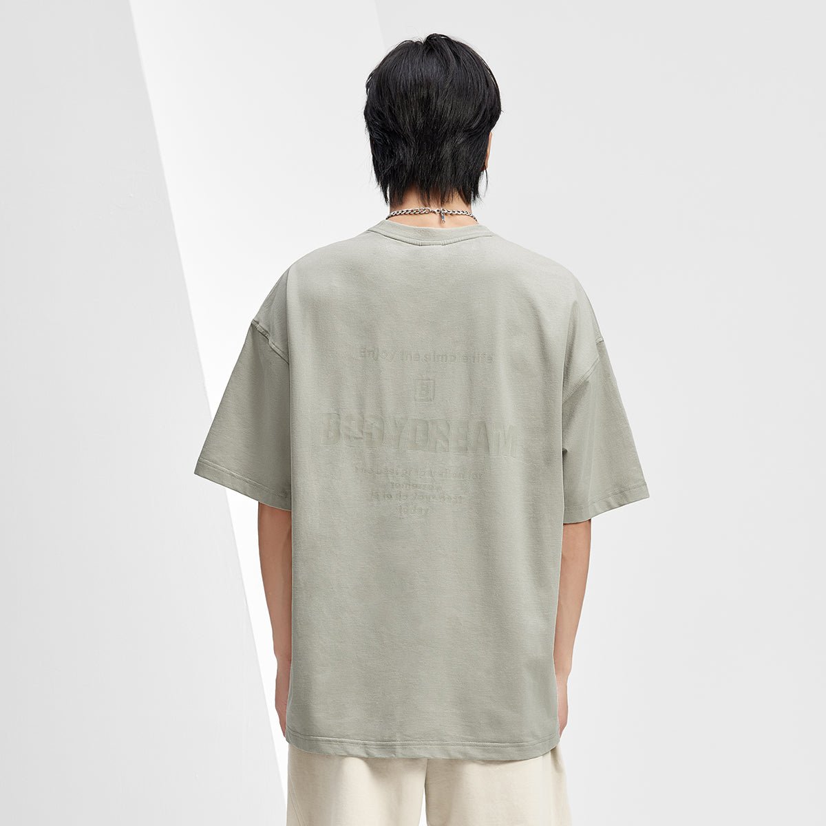 Enjoy The Single Life Back Logo Khaki Tee   0cm