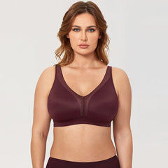 Extra Stretch Wireless Unlined Support Maroon Full Coverage Bra