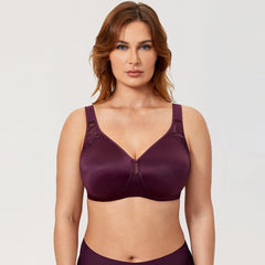 Extra Underband Wireless Purple Full Coverage Lace Bra