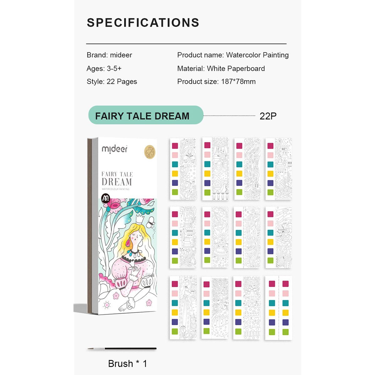 Fairy Tale Dream Watercolor Paiting Book - 0cm