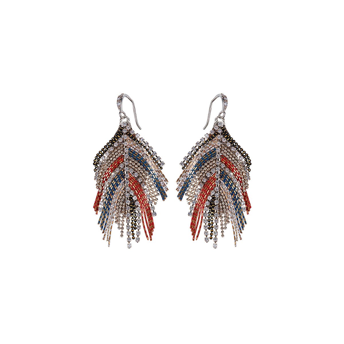 Feather Glitter Rainbow Earrings   0cm