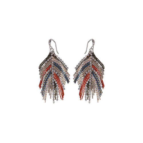 Feather Glitter Rainbow Earrings   0cm