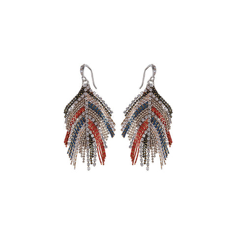 Feather Glitter Rainbow Earrings