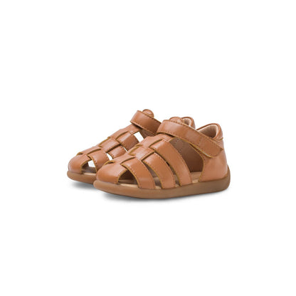 Fishnet Soft Sole Anti-slip Pre-walker Brown Baby Sandals - 0cm