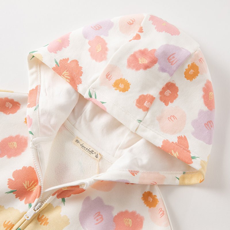 Flourishing Flowers Girl Zip Through Floral Hooded Jacket   0cm