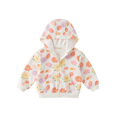 Flourishing Flowers Girl Zip Through Floral Hooded Jacket