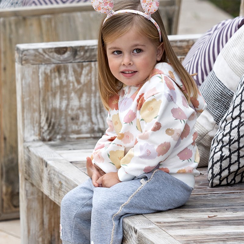 Flourishing Flowers Girl Zip Through Floral Hooded Jacket   0cm