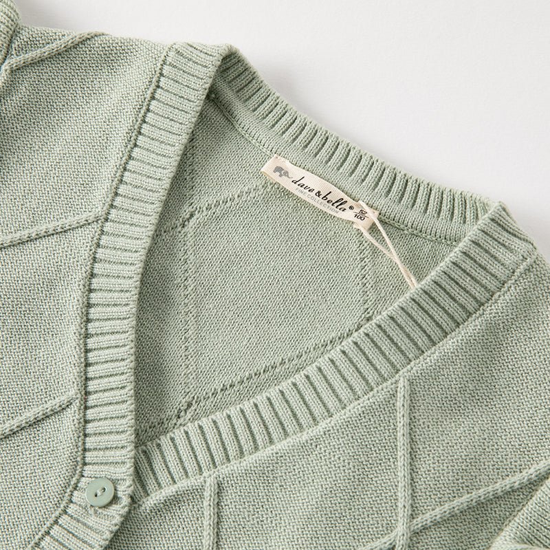 Flower Embroidery Girl Cable Knitted Green Vest   0cm