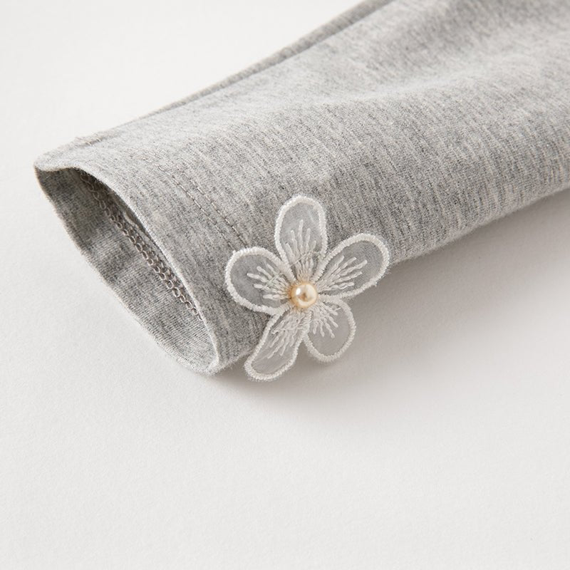 Flower Embroidery Two piece Girl Orange Smocking Dress & Pants Set   0cm