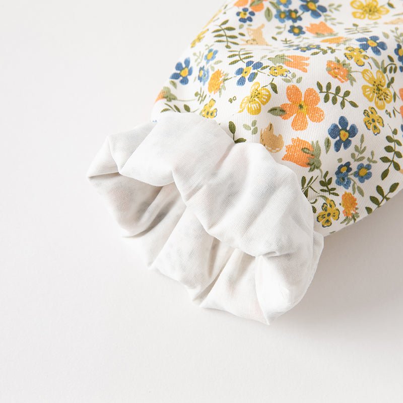 Flower Sea Girl Two piece Floral Contrast Collar Top & Ribbon Detail Pants Set   0cm