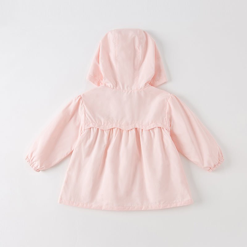 Flying Butterfly Girl Zip Up Pink Hooded Coat   0cm
