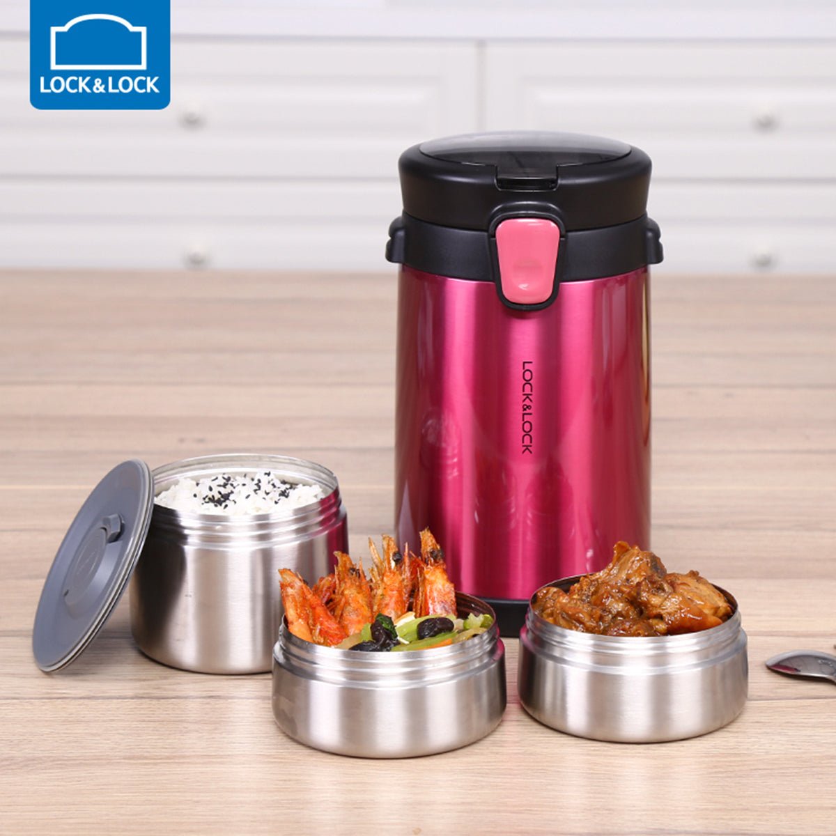 Food Master 3 Layer 2L Red Insulated Lunch Container   0cm