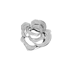 Forever Rose Silver Brooch