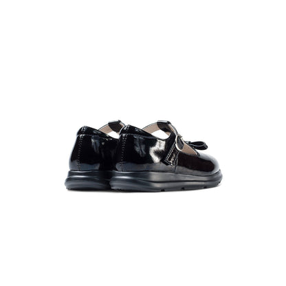Fresh Meet Soft Sole Girl Patent Black T Bar School Shoes - 0cm