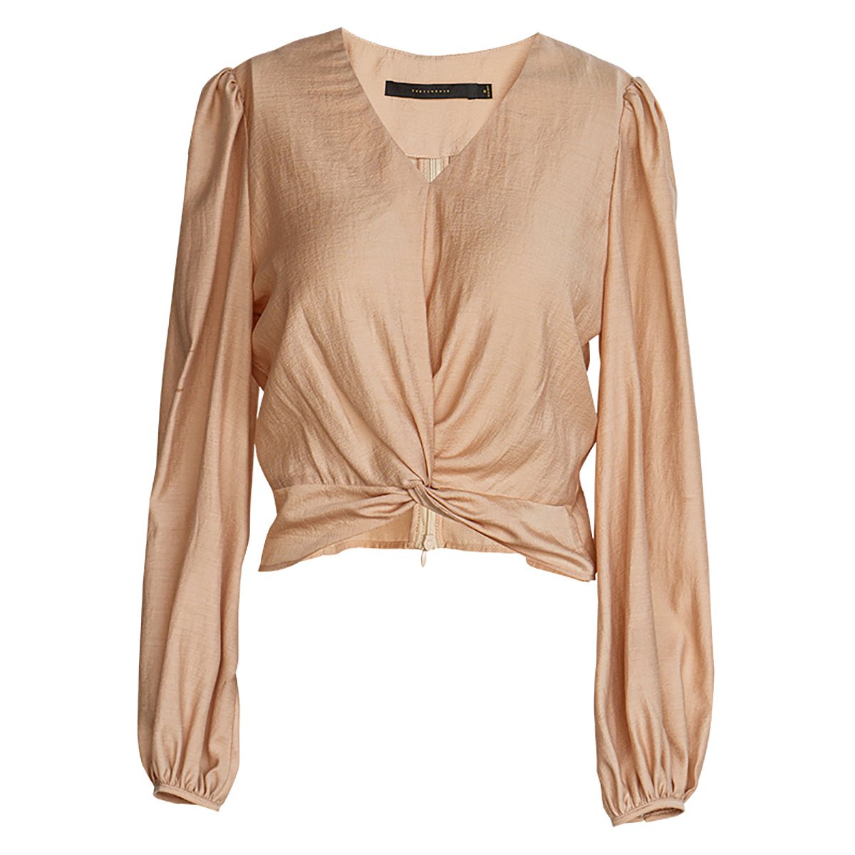 Front Twist Orange Top with Full Sleeves   0cm