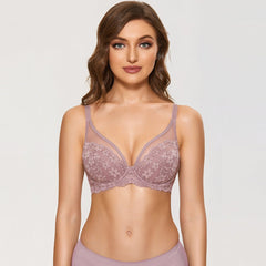 Full Figure Oadded Underwire Back Closure Lavender Bra