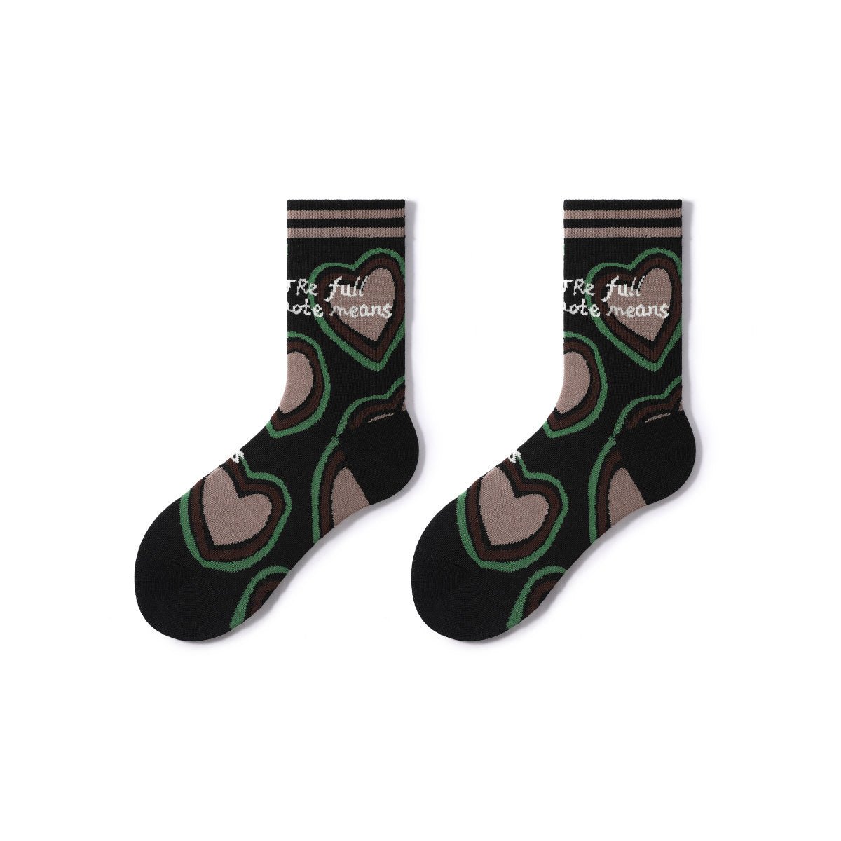 Full Note Retro Sporty All season Women 5pcs Crew Socks Set   0cm