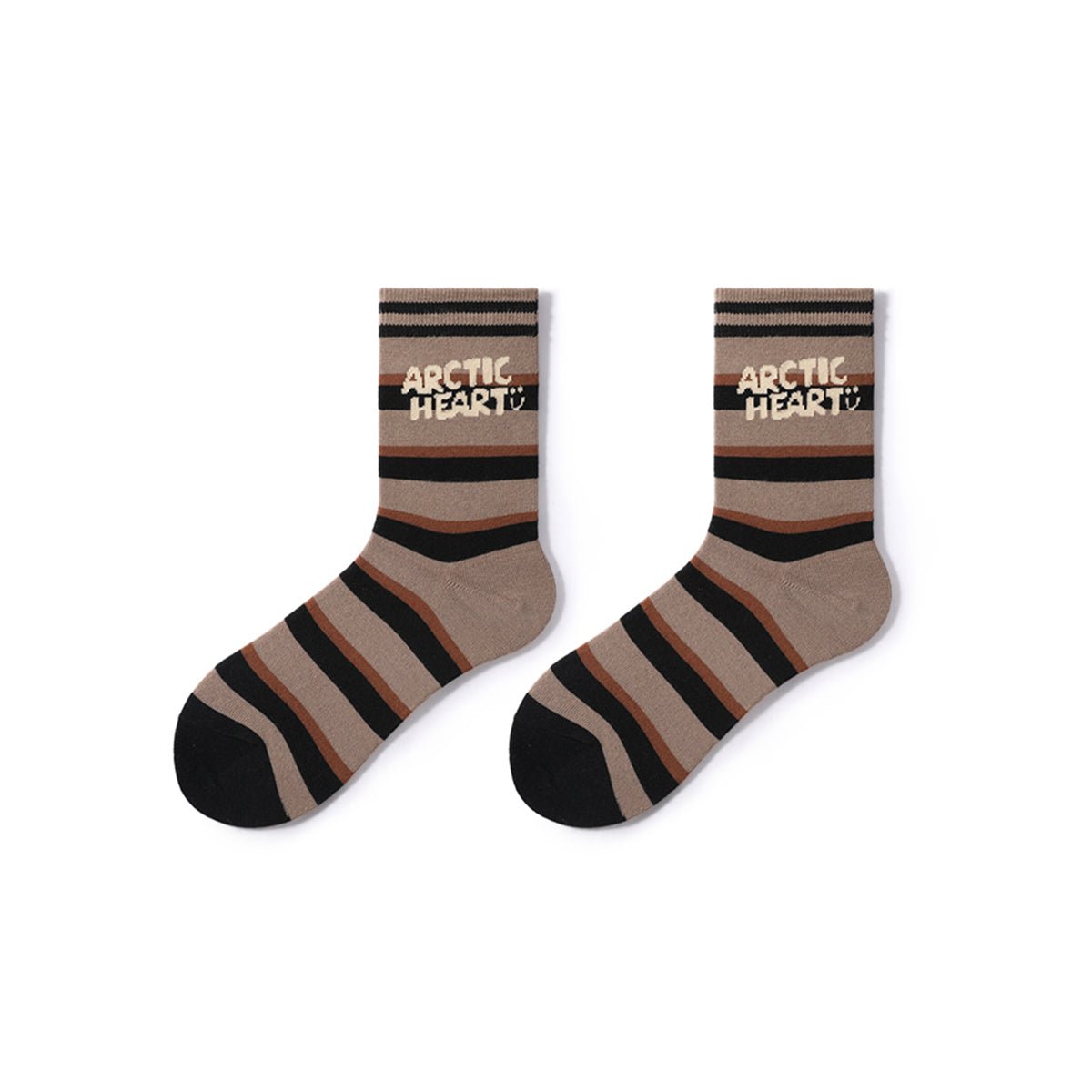 Full Note Retro Sporty All season Women 5pcs Crew Socks Set   0cm