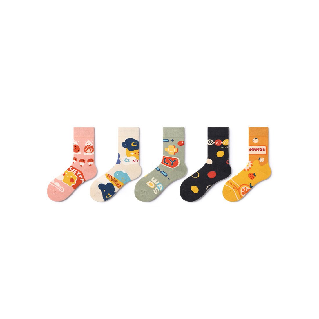 Full Vitality All-season Women 5pcs Crew Socks Set - 0cm