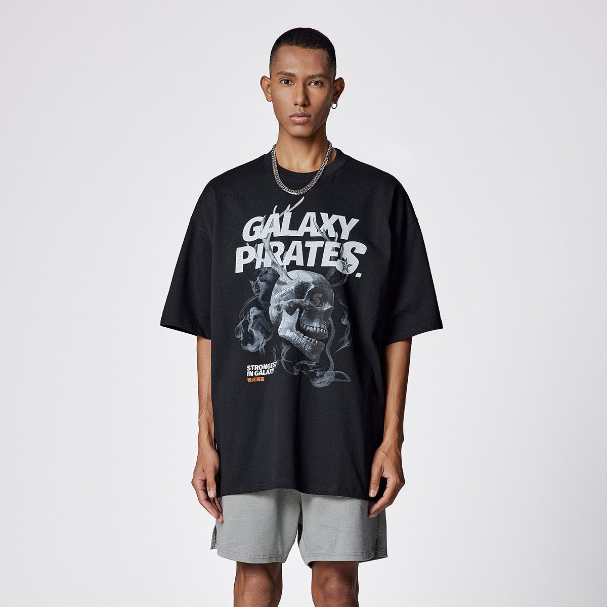 Galaxy Pirates Oversized Black Tee