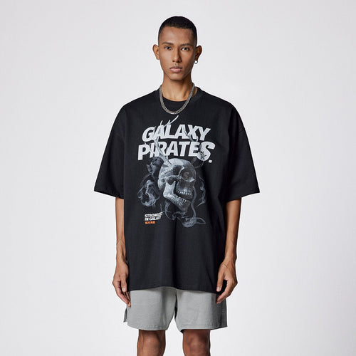 Galaxy Pirates Oversized Black Tee