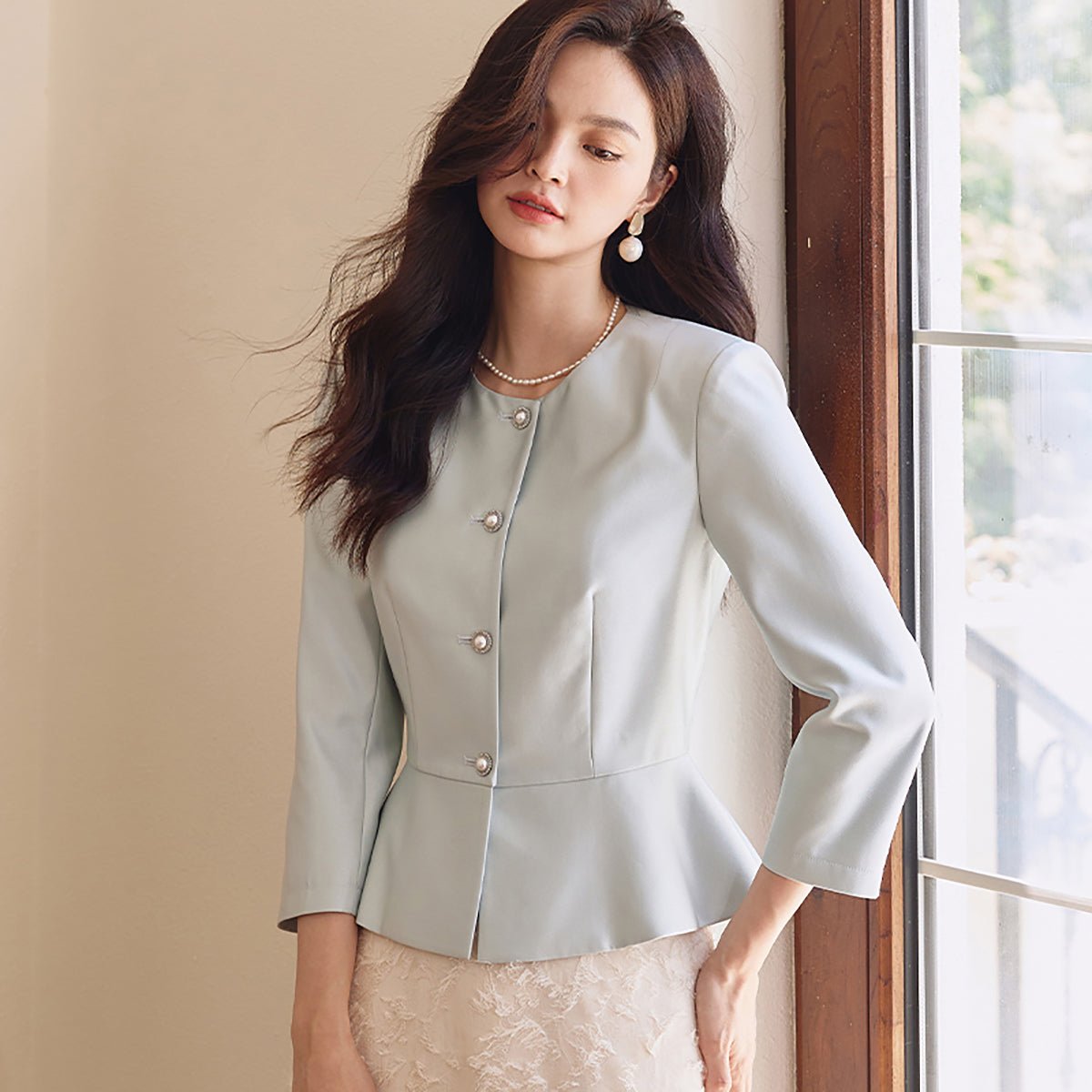 Graceful Blue Blazer   0cm