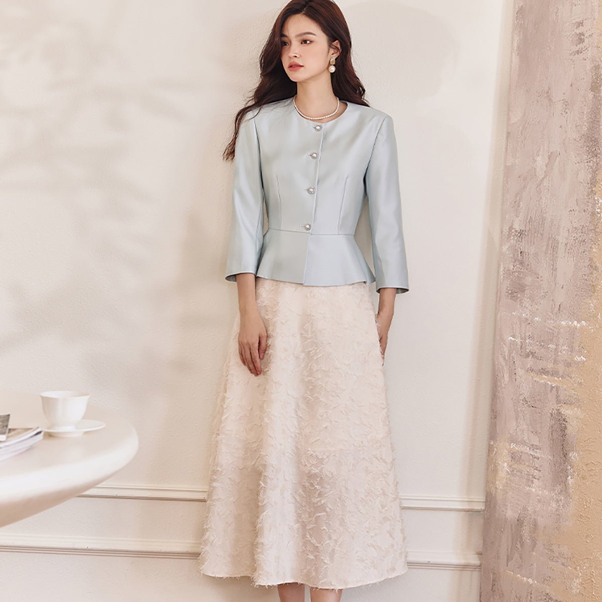 Graceful Blue Blazer   0cm