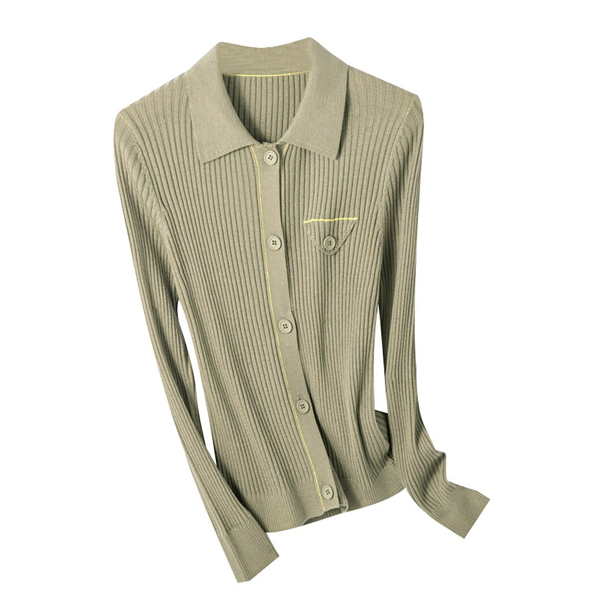 Green Knit Top for Everyday Wear   0cm