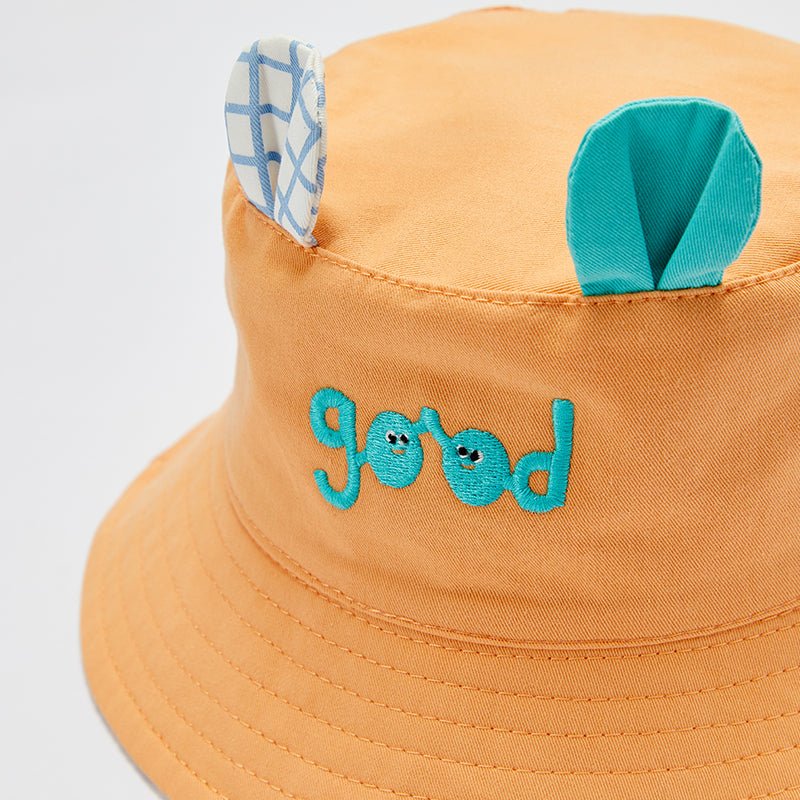 Happy Day Reversible Boy Orange Summer Bucket Hat   0cm