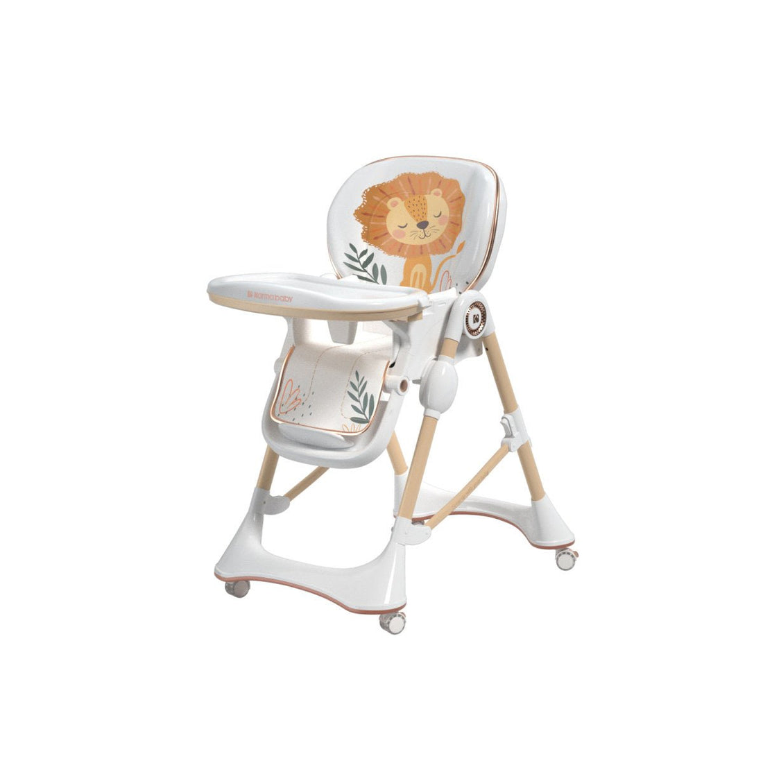 Happy Growth Orange Multifunctional Baby High Chair - 0cm