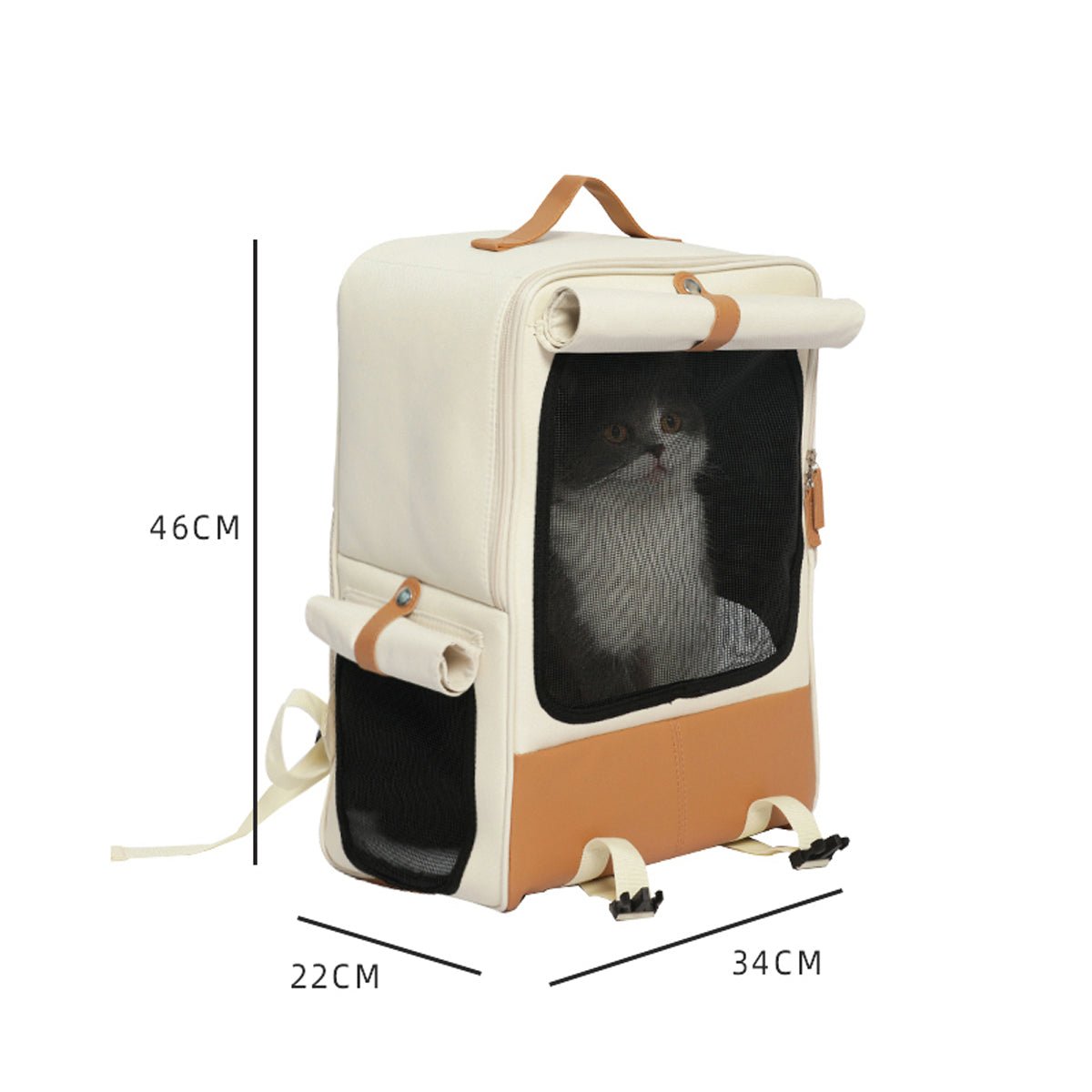 Hazelnut Breathable Mocha Pet Carrier Backpack   0cm