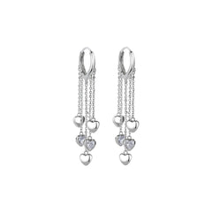 Heart Curtain Silver Earrings