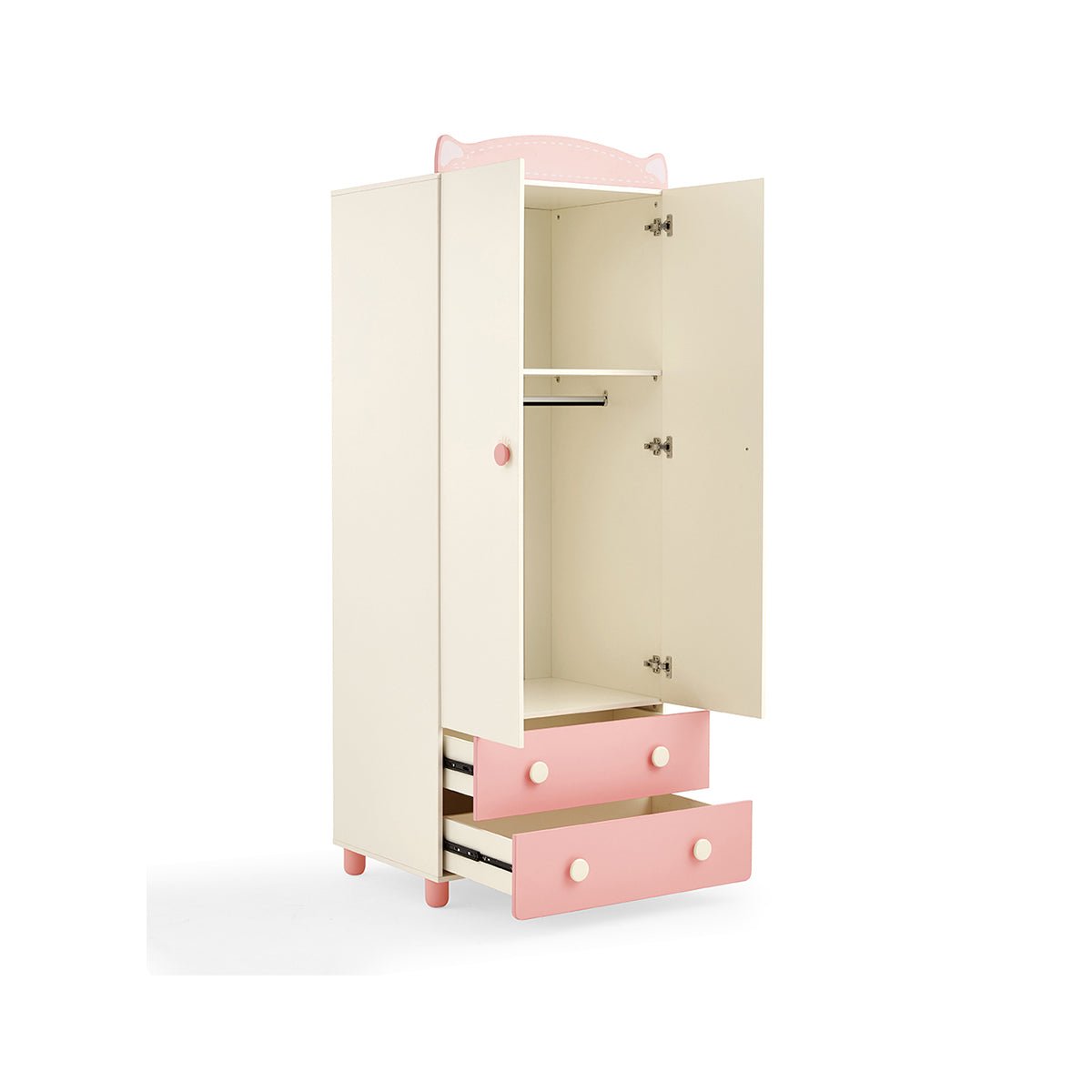 Hello Kitty 2 Drawer 3 Door Girl Pink Wardrobe - 0cm